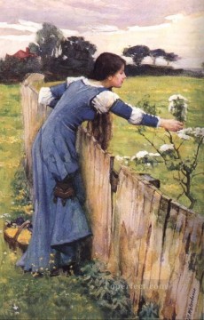  female Painting - The Flower Picker JW Greek female John William Waterhouse